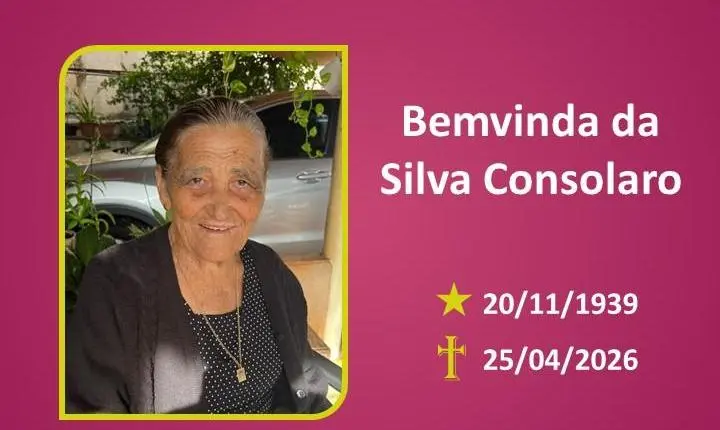 A Funerária Bom Jesus comunica o falecimento da Sra. BEMVINDA DA SILVA CONSOLARO