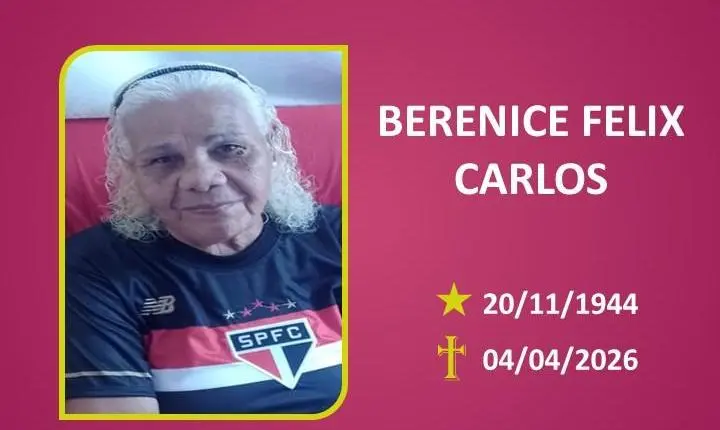 A Funerária Bom Jesus comunica o falecimento da Sra BERENICE FELIX CARLOS 