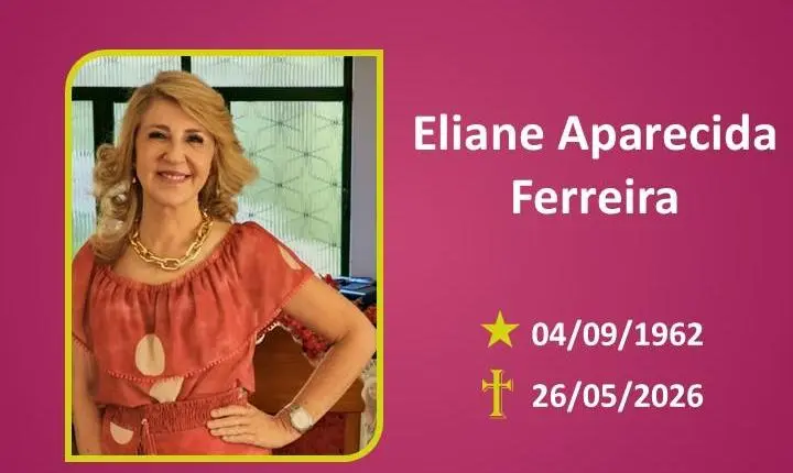 A Funerária Bom Jesus comunica o falecimento da Sra. Eliane Aparecida Ferreira.