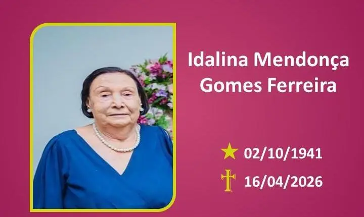 A Funerária Bom Jesus comunica o falecimento da Sra. IDALINA MENDONÇA GOMES FERREIRA