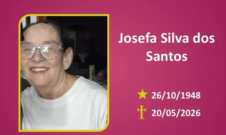 A Funerária Bom Jesus comunica o falecimento da Sra. Josefa Silva Dos Santos.