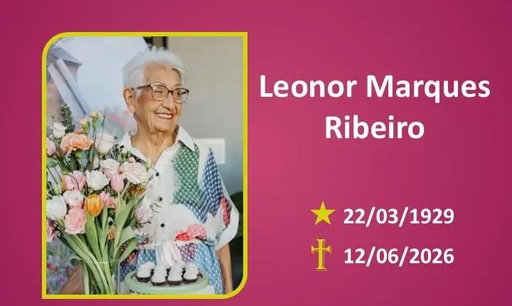 A Funerária Bom Jesus comunica o falecimento da Sra. Leonor Marques Ribeiro.