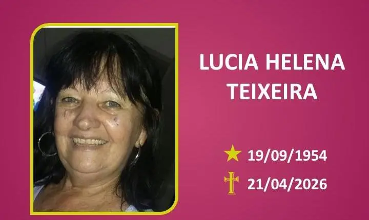 A Funerária Bom Jesus comunica o falecimento da Sra LUCIA HELENA TEIXEIRA