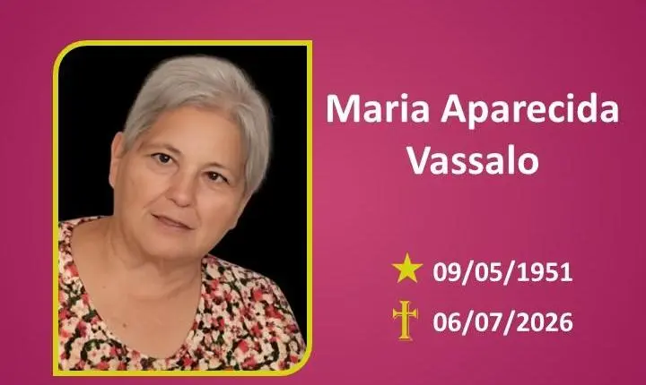A Funerária Bom Jesus comunica o falecimento da Sra. Maria Aparecida Vassalo