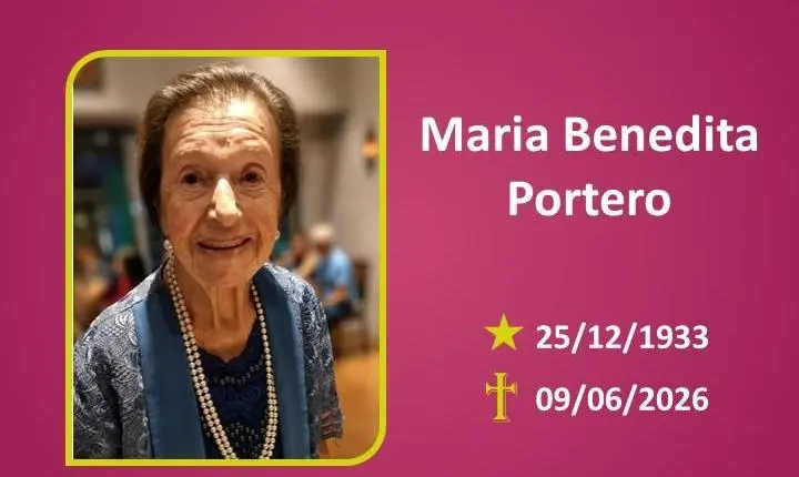 A Funerária Bom Jesus comunica o falecimento da Sra. Maria Benedita Portero.