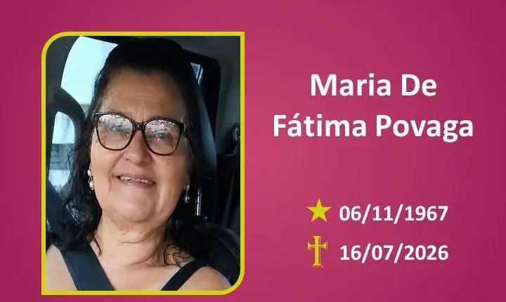 A Funerária Bom Jesus comunica o falecimento da Sra. MARIA DE FÁTIMA POVAGA