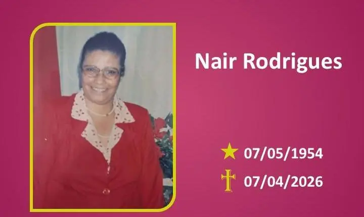 A Funerária Bom Jesus comunica o falecimento da Sra. Nair Rodrigues