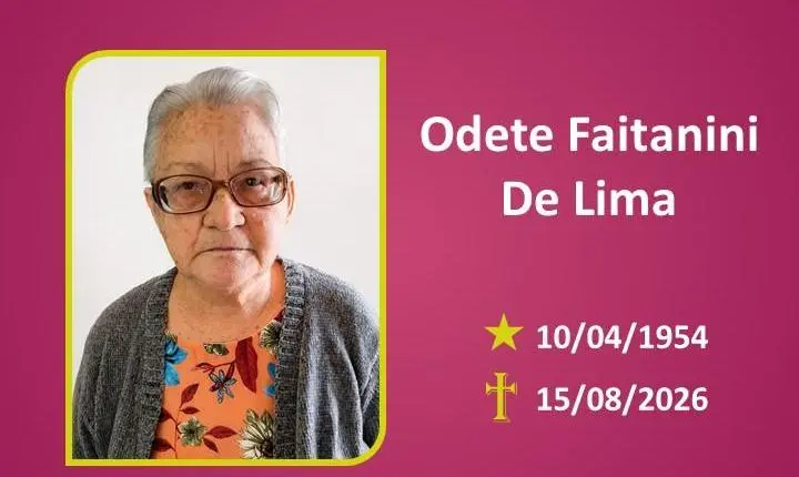 A Funerária Bom Jesus comunica o falecimento da Sra. ODETE FAITANINI DE LIMA                              