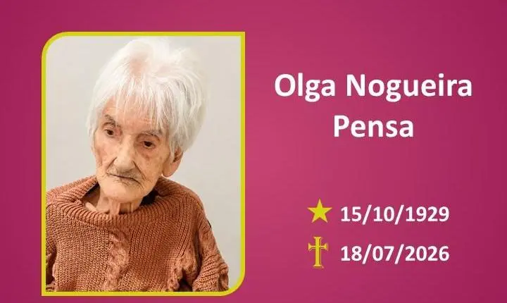 A Funerária Bom Jesus comunica o falecimento da Sra. OLGA NOGUEIRA PENSA 