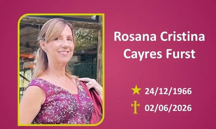 A Funerária Bom Jesus comunica o falecimento da Sra. Rosana Cristina Cayres Furst.