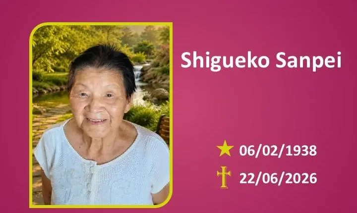 A Funerária Bom Jesus comunica o falecimento da Sra. Shigueko Sanpei.