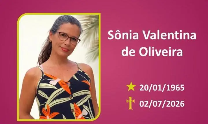 A Funerária Bom Jesus comunica o falecimento da Sra. Sônia Valentina de Oliveira.
