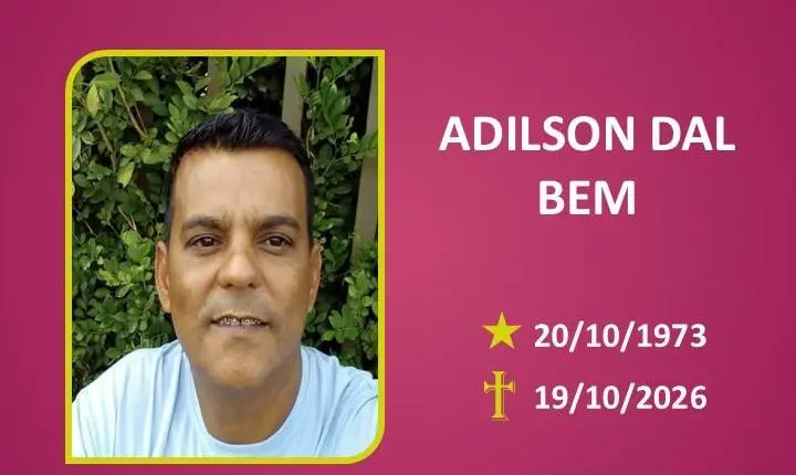 A Funerária Bom Jesus comunica o falecimento do Sr. ADILSON DAL BEM