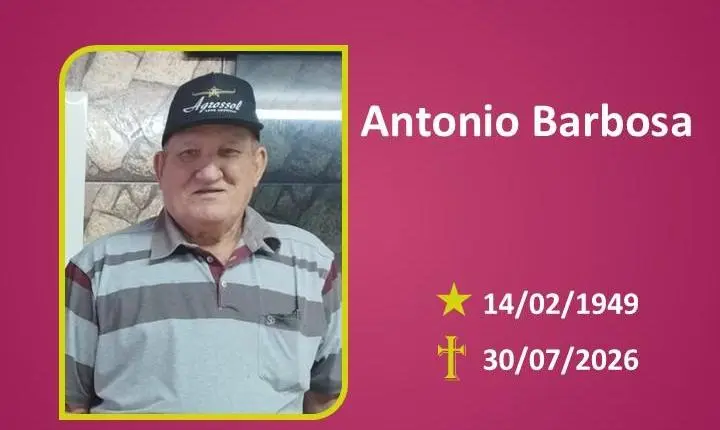A Funerária Bom Jesus comunica o falecimento do Sr. Antonio Barbosa.