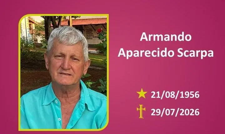 A Funerária Bom Jesus comunica o falecimento do Sr. ARMANDO APARECIDO SCARPA
