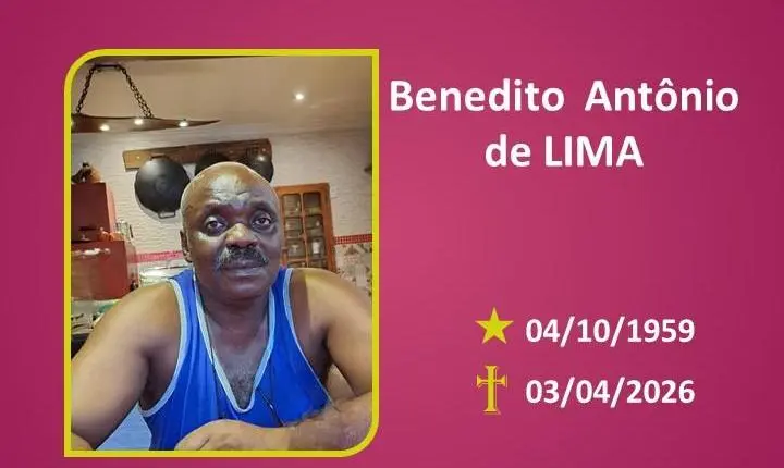 A Funerária Bom Jesus comunica o falecimento do Sr. Benedito Antônio de Lima  