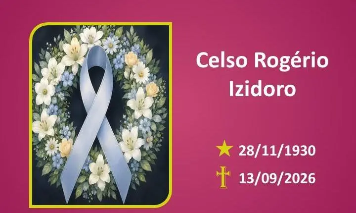 A Funerária Bom Jesus comunica o falecimento do Sr. CELSO ROGERIO IZIDORO