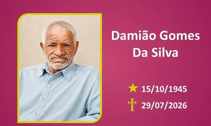 A Funerária Bom Jesus comunica o falecimento do Sr. DAMIÃO GOMES DA SILVA 