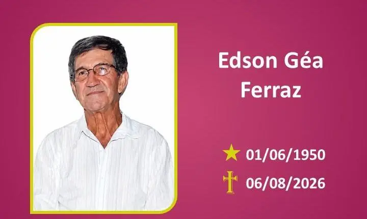 A Funerária Bom Jesus comunica o falecimento do Sr. EDSON GÉA FERRAZ
