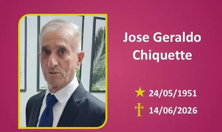 A Funerária Bom Jesus comunica o falecimento do Sr. Jose Geraldo Chiquette.
