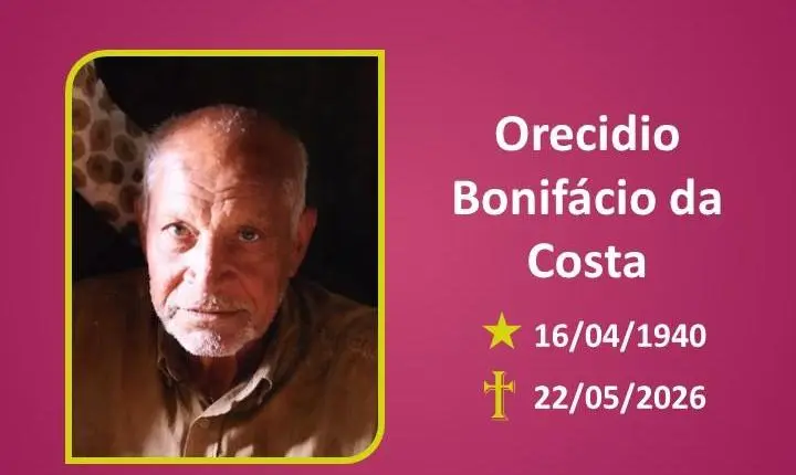A Funerária Bom Jesus comunica o falecimento do Sr. Orecidio Bonifácio Da Costa.