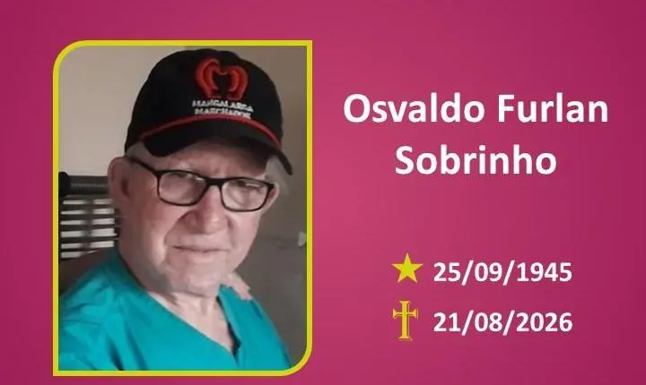 A Funerária Bom Jesus comunica o falecimento do Sr. OSVALDO FURLAN SOBRINHO