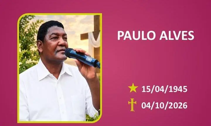A Funerária Bom Jesus comunica o falecimento do Sr PAULO ALVES