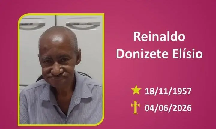 A Funerária Bom Jesus comunica o falecimento do Sr. Reinaldo Donizete Elísio.