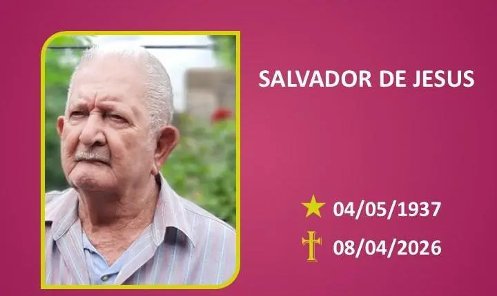 A Funerária Bom Jesus comunica o falecimento do Sr. SALVADOR DE JESUS