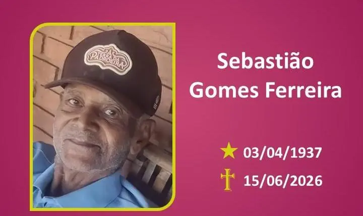 A Funerária Bom Jesus comunica o falecimento do Sr. Sebastião Gomes Ferreira