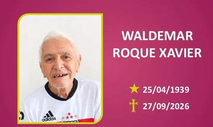 A Funerária Bom Jesus comunica o falecimento do SR WALDEMAR ROQUE XAVIER