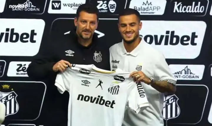 Philippe Coutinho é apresentado no Santos e destaca a amizade com Neymar