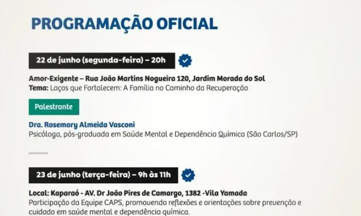 Araraquara promove semana de prevenção ao uso de drogas