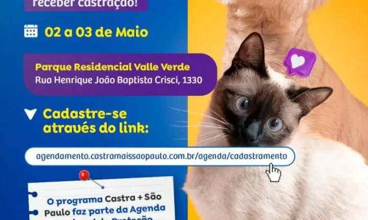 Araraquara sediará mutirão de castração gratuita para cães e gatos