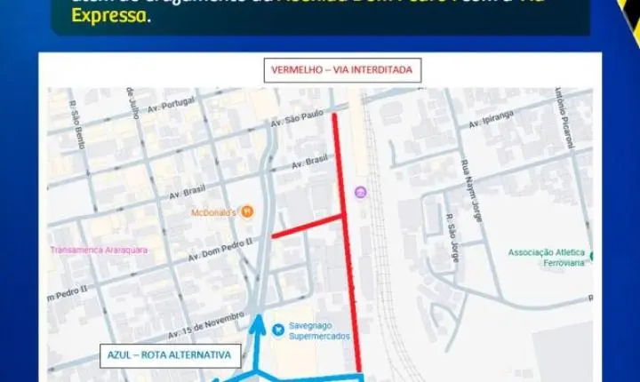 Araraquara: interdição parcial afeta trânsito na Avenida Antônio Prado