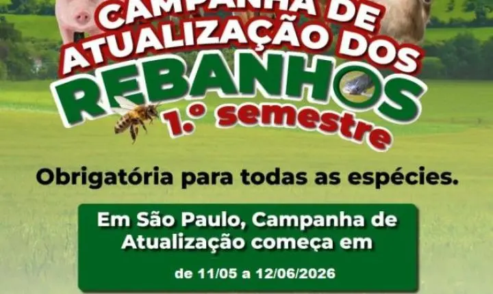 Produtores rurais devem atualizar rebanhos em São Paulo para evitar bloqueio da GTA