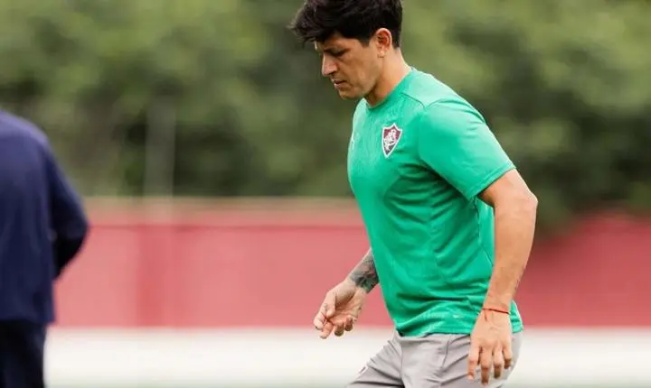Germán Cano treina com o grupo e fica perto de voltar ao Fluminense