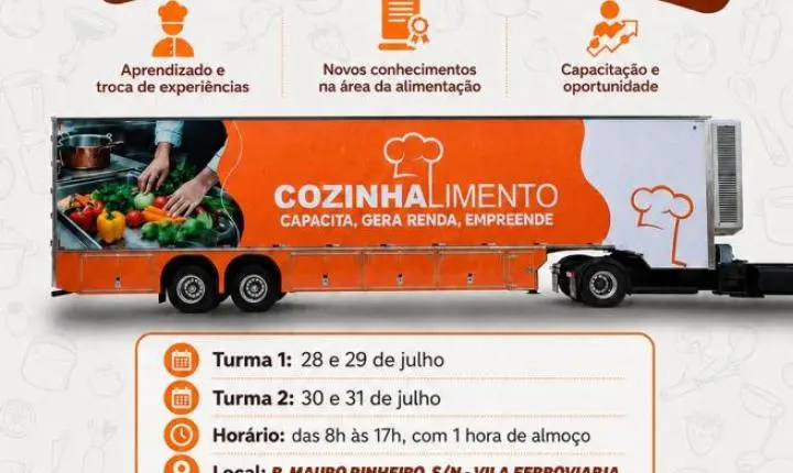 Carreta cozinhalimento tem novo local de aulas