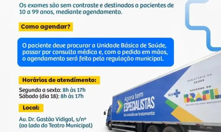Carreta de tomografia chega a Araraquara para realizar 2 mil exames