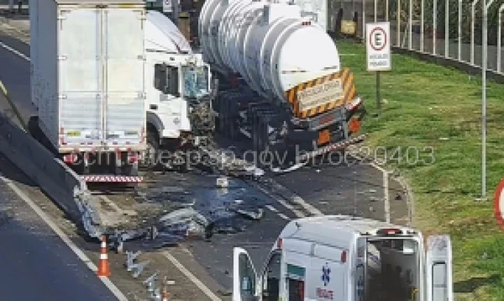 Acidente na Rodovia Washington Luís envolve carreta e deixa ferido em Matão
