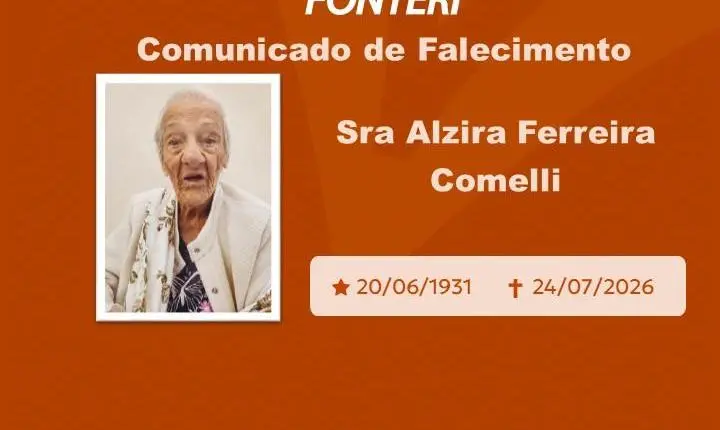 Com pesar, nos despedimos da Sra. Alzira Ferreira Comelli 