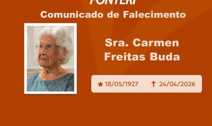 Com pesar, nos despedimos da Sra. Carmen Freitas Buda