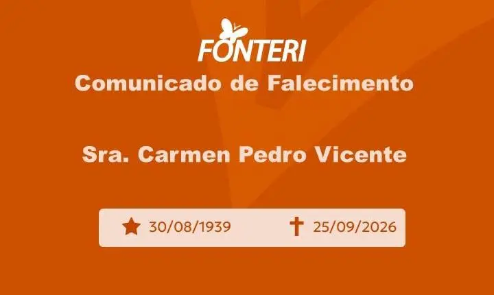 Com pesar, nos despedimos da Sra. Carmen Pedro Vicente