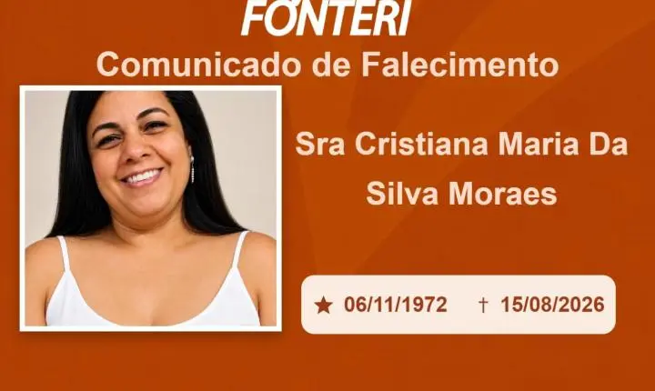 Com pesar, nos despedimos da Sra. Cristiana Maria da Silva Moraes. 
