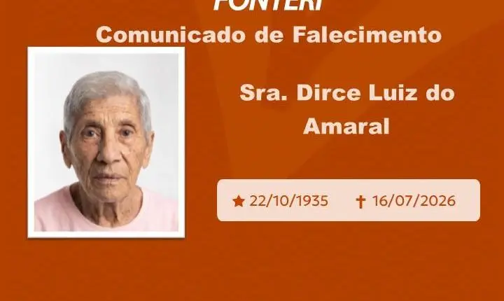 Com pesar, nos despedimos da Sra. Dirce Luiz do Amaral.