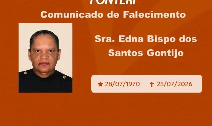 Com pesar, nos despedimos da Sra. Edna Bispo dos Santos Gontijo