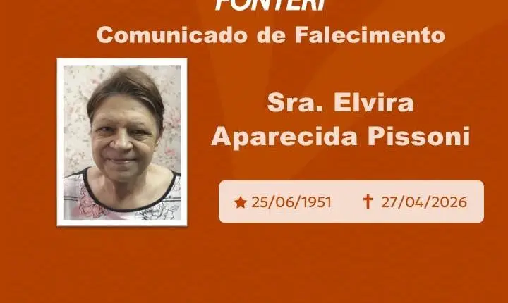 Com pesar, nos despedimos da Sra. Elvira Aparecida Pissoni
