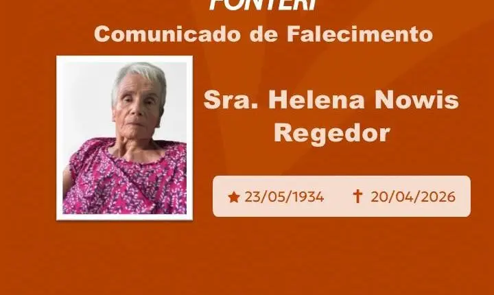 Com pesar, nos despedimos da Sra. Helena Nowis Regedor.