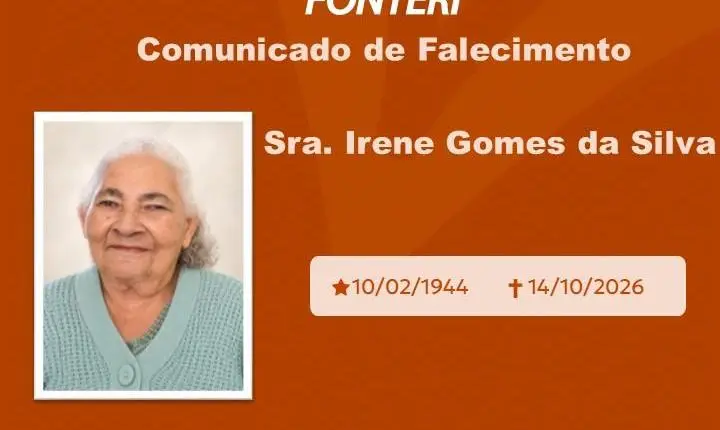 Com pesar, nos despedimos da Sra. Irene Gomes da Silva