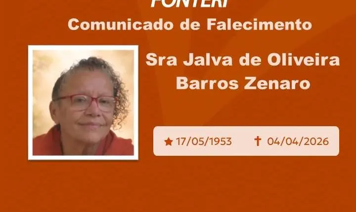 Com pesar, nos despedimos da Sra. Jalva de Oliveira Barros Zenaro